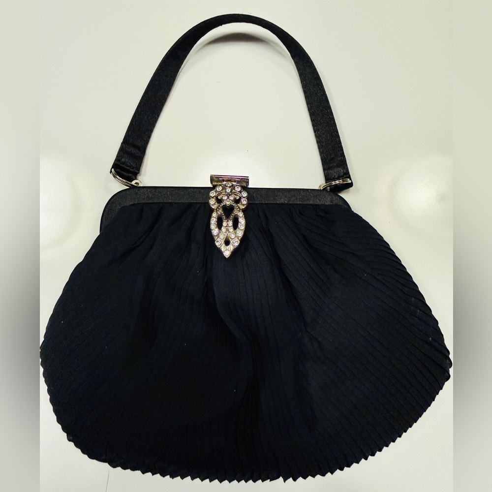 Banana Republic Small Black Wrist Clutch with Jewel Snap Closure